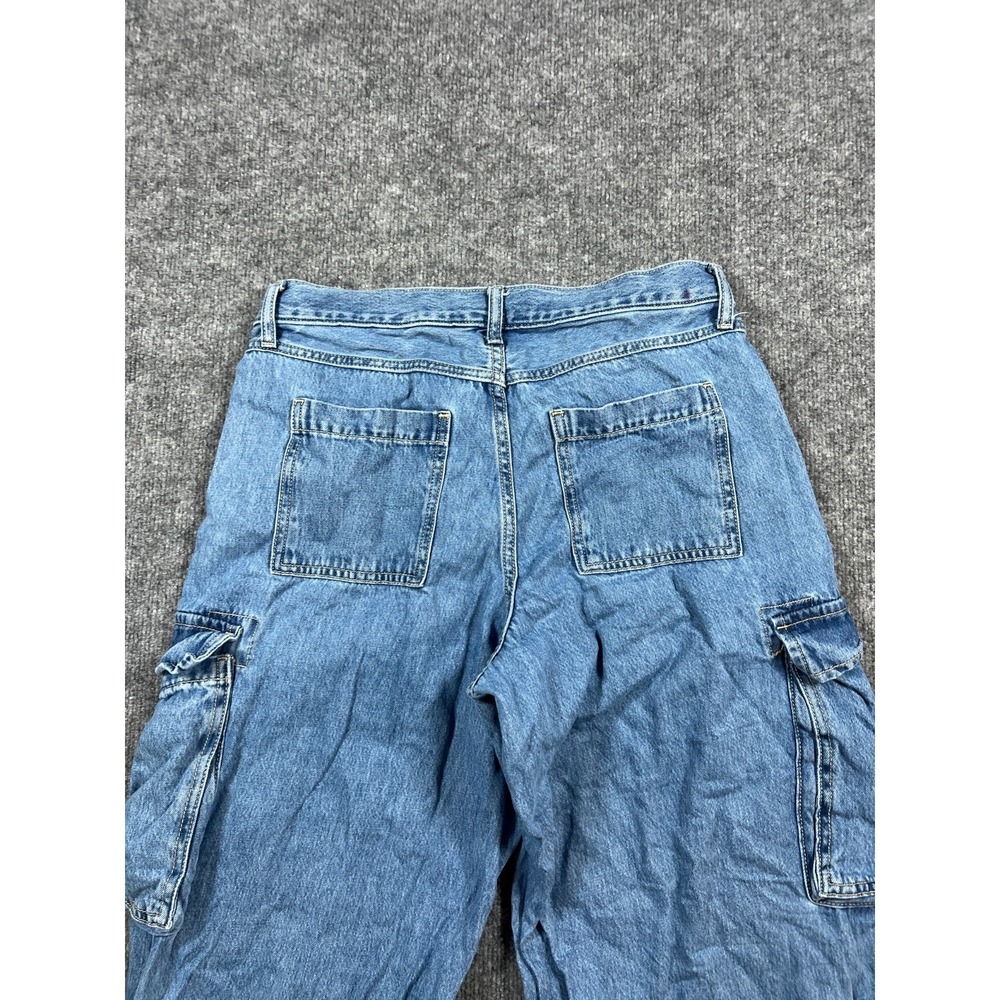 Old Navy Baggy Jeans womens 10 Blue Drapey Denim Cotton Preppy Mid-Rise Wide Leg - Picture 13 of 14